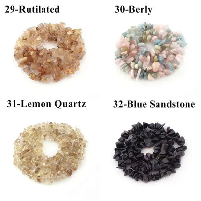Natural Stone 5-8MM Irregular Shape Freeform Chip Bead Pink Quartz Amethysts Agates Lapis Lazuli for Jewelry Making DIY Bracelet16"