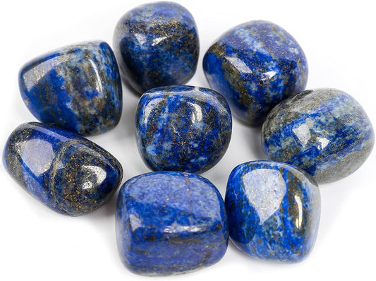 1/2 Lb Tumbled Lapis Lazuli Stones for Wicca, Reiki, and Energy Crystal Healing, Natural Lapis Lazuli from Afghanistan