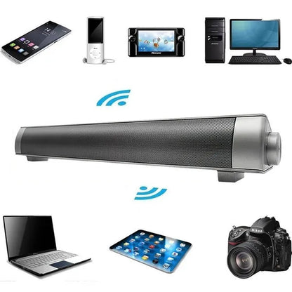 Brand New Strong Sound Bar Bluetooth Speakers Wireless Soundbar HIFI Box Subwoofer Speaker for TV / PC / Smartphone