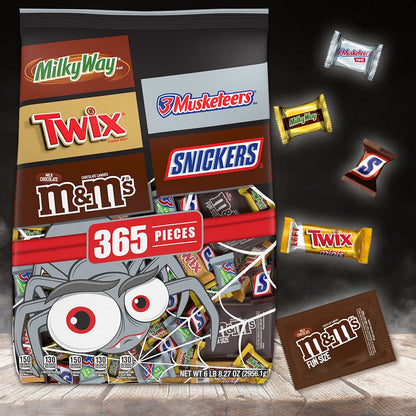 M&M'S, SNICKERS, TWIX, MILKY WAY & 3 MUSKETEERS Individually Wrapped Bulk Candy Assortment, 104.27 Oz Bag - WORLD TIME VISITS