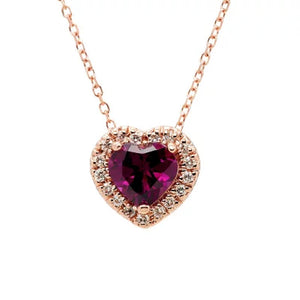 Rhodolite Garnet and 0.085 CT. T.W. Diamond Pendant in 14K Rose Gold