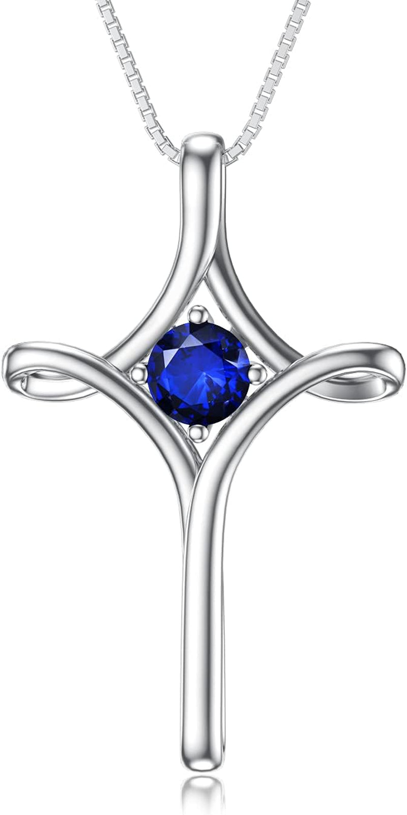 Mother'S Day Gifts for Mom Cross Necklaces for Women Sterling Silver Faith Cross Pendant Necklace with Birthstone Christmas Birthday Jewelry Gifts for Women Girls