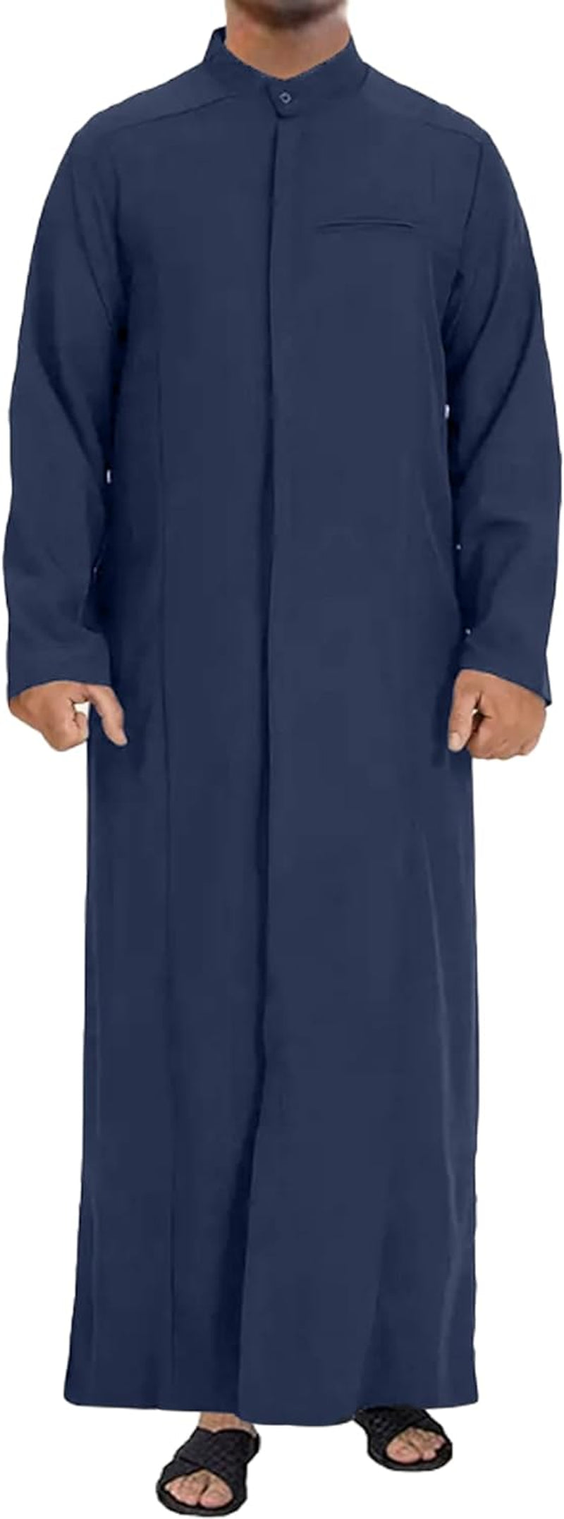 Kaftan for Men Long Sleeve Muslim Thobe for Men Button down Men Kaftan Thobe