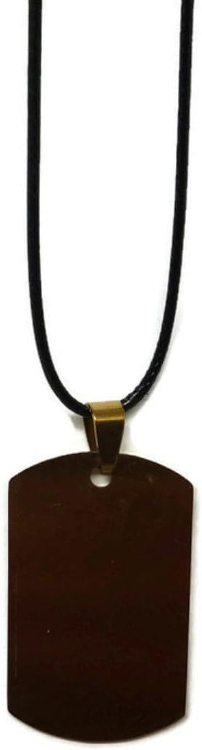 Ayatul Kursi Muslim Arabic Printed Pendant Necklace Stainless Steel with Rope Chain Men Women Islamic Quran Arab Fashion Jewelry (Gold)