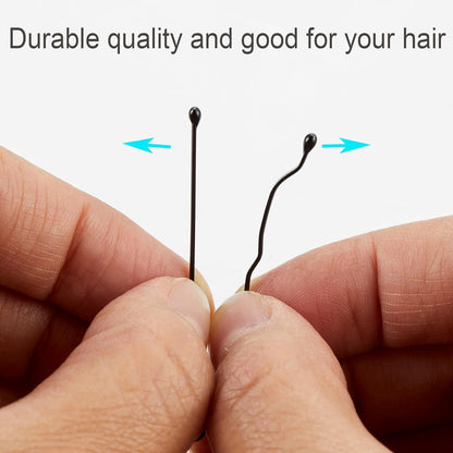 Bobby Pins, 400PCS Hair Black Bobby Pins for Women, 2025 Women Hair Pins, Bun Pins for Thick Hair Thin Hair and All Hair Types, Hair Pins with Case, 1.97 Inch