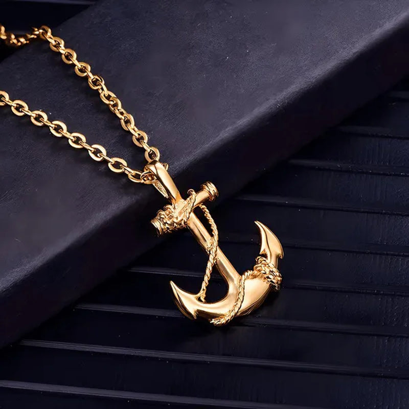Tone Anchor Pendant Necklace Silver Plated Infinity Jewelry Anchor Men Fashion Design Simple Anchor