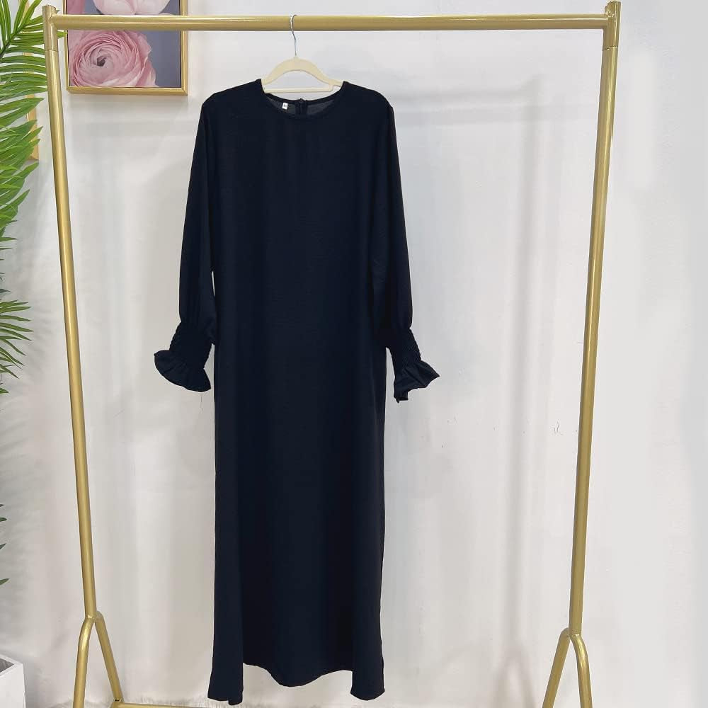 Women Prayer Dress Muslim Ramadan Garment Abaya Dubai Islam Jilbeb Long Dress without Hijab - WORLD TIME VISITS