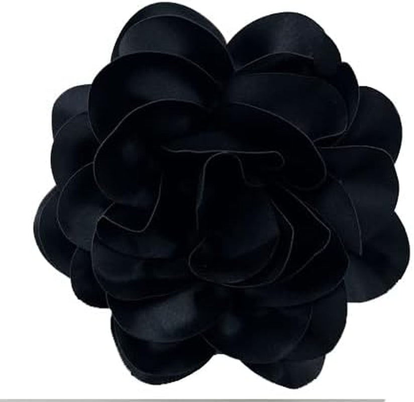 Dainty Satin Fabric Rose Flower Brooches 7.5In Extra Large Big Camellia Flower Brooches Lapel Pins for Women Wedding Party Dance Dress Clothes Accessories