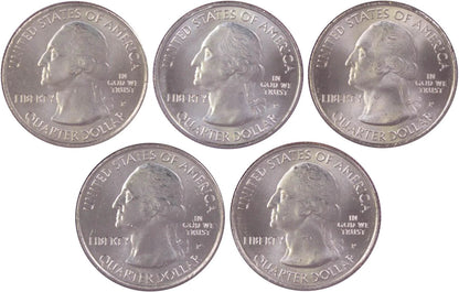 2010 P National Park Quarter 5 Coin Set Uncirculated Mint State 25C Collectible Master Coins