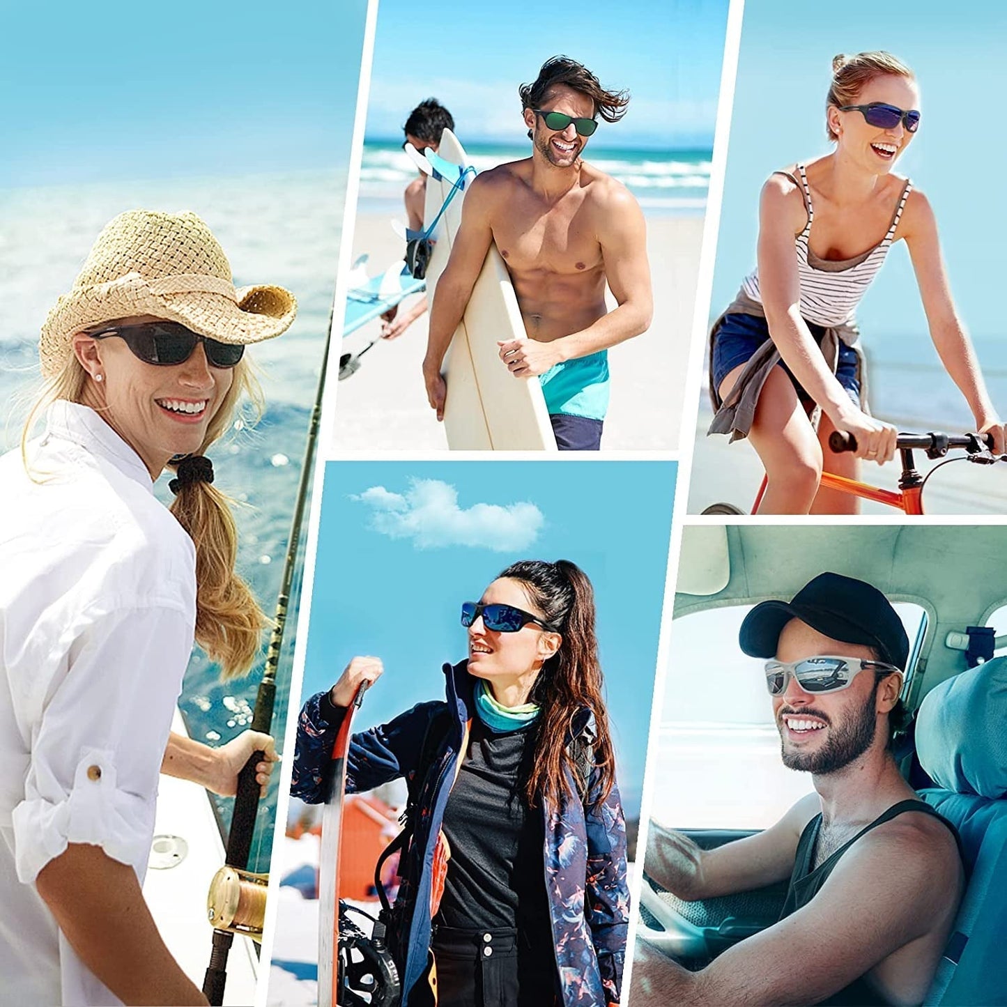 Polarized Sports Sunglasses for Men Women Running Cycling Fishing Golf Driving Shades Sun Glasses Tr90