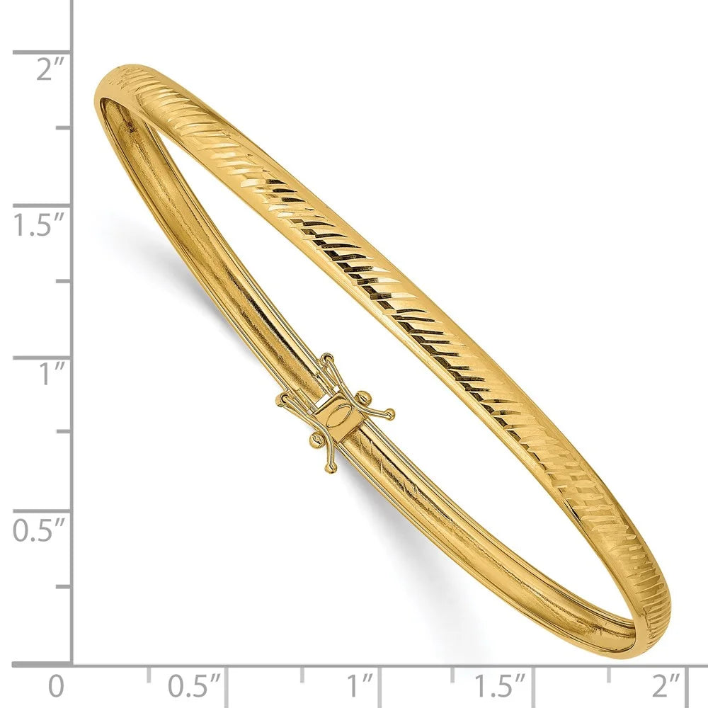 14 Karat Yellow Gold Diamond-Cut Flexible Bangle