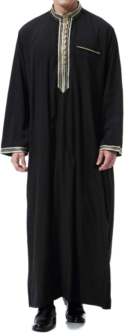Islamic Mens Clothing Kaftan Maxi-Muslim Male Shirt Long Sleeve Abaya Dubai Cotton…