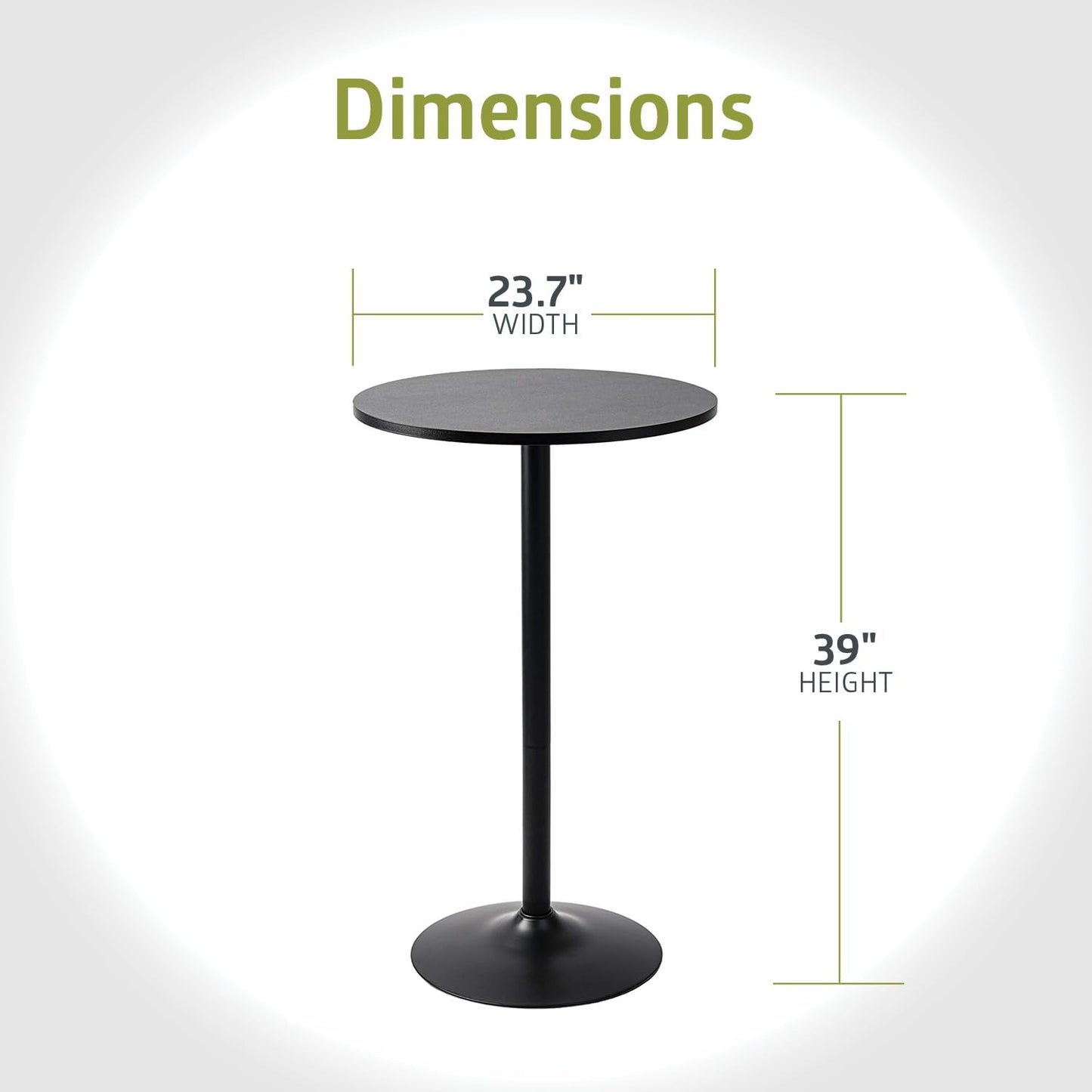 Santina 2 Pack round Bar and Pub Table, Black - WORLD TIME VISITS