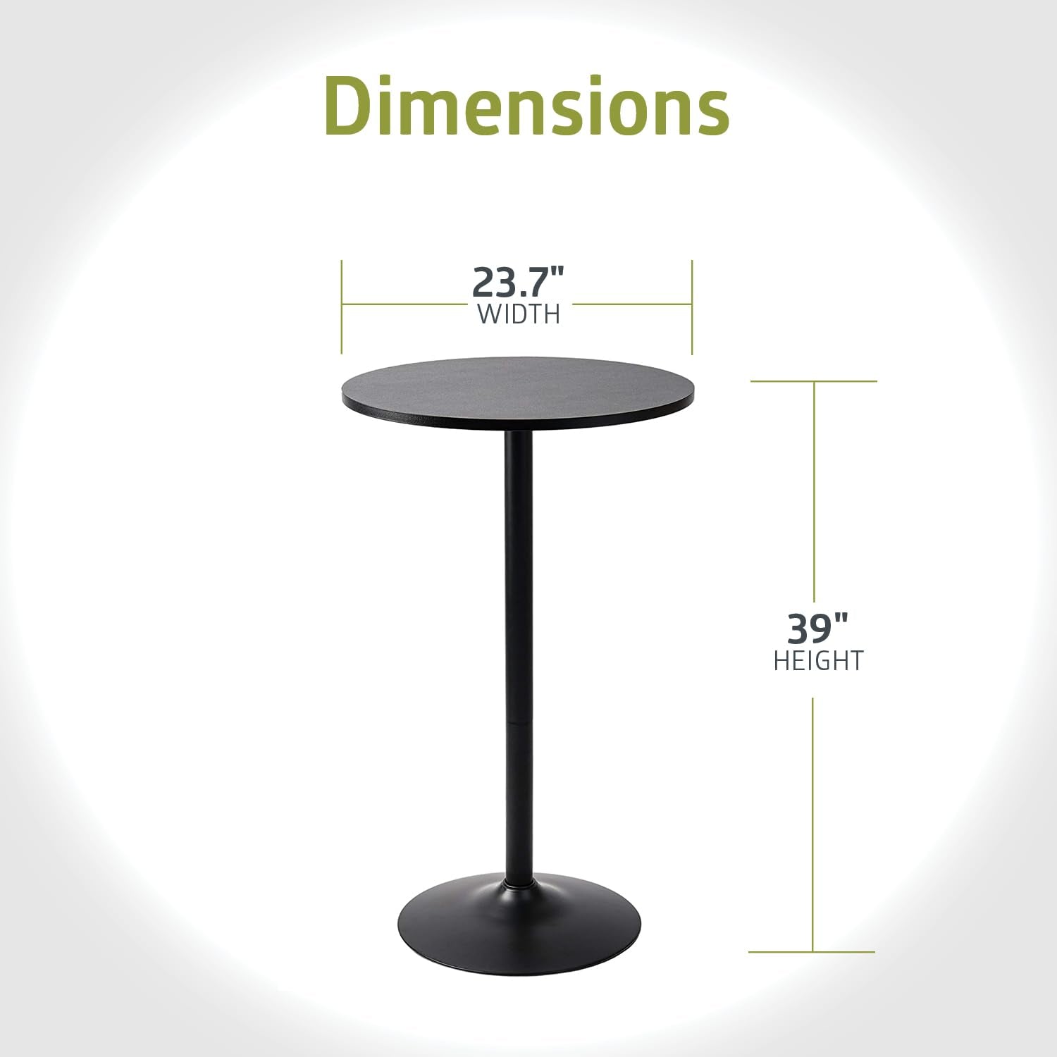 Santina 2 Pack round Bar and Pub Table, Black - WORLD TIME VISITS