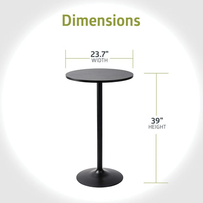 Santina 2 Pack round Bar and Pub Table, Black - WORLD TIME VISITS