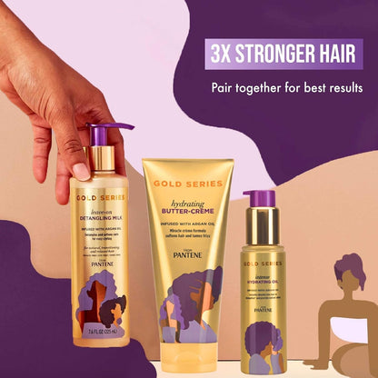 Gold Series Intense Hydrating Oil Treatment, 3.2 Fl Oz – Hair Oil Infused with Rich Argan Oil for Beautiful, Shiny Hair - Dye, Paraben and Sulfate Free Formula