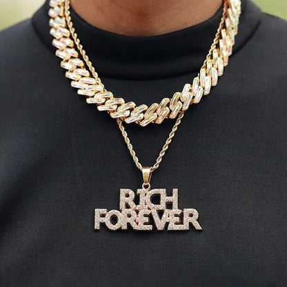 Cuban Link Chain Ice Out Chain Necklace For Men and Women Hip Hop Jewelry