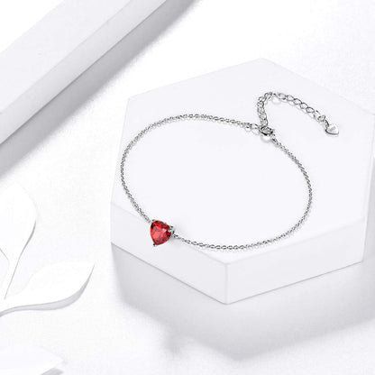 925 Sterling Silver 12 Birthstone Hearts Jewelry Women Crystal Wedding/Engagement/Bridal Heart Necklace/Earring/Ring/Bracelet Sets Jewellery