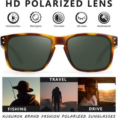 Polarized Square Sunglasses for Men and Women Matte Finish Sun Glasses UV Protection Glasses