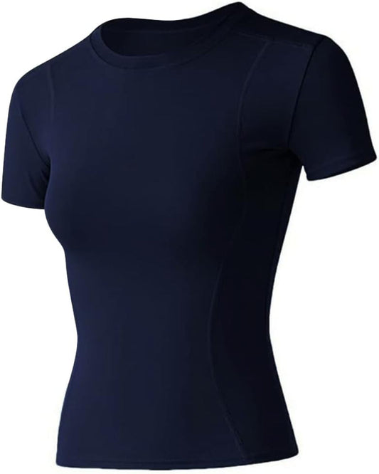 Women Workout Shirts 1/2/3 Pack Athletic Compression Tee Dry Fit Yoga Gym Basic Tops - WORLD TIME VISITS