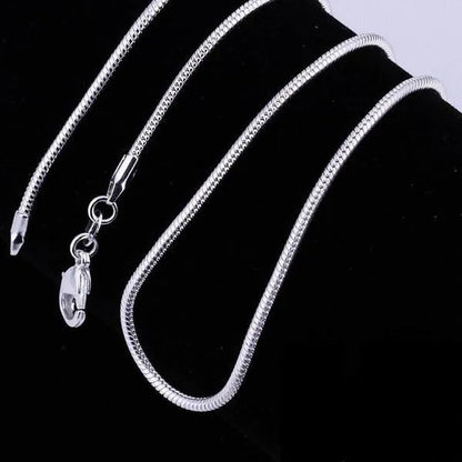 Men Women Snake Chain 1MM/2MM/3MM 925 Silver Necklaces Fashion DIY Charm Pendant Fine Jewelry Accessories