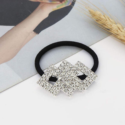 Hair Tie, Fashion Bling Crystal Rhinestone Hair Accessories for Women Girls, Silver Butterfly, 1 Count