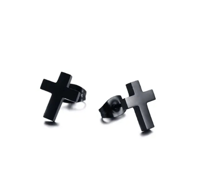 Delysia King Men'S Cross Stud Earrings