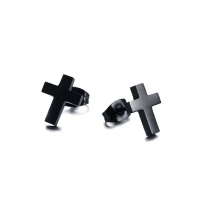 Delysia King Men'S Cross Stud Earrings