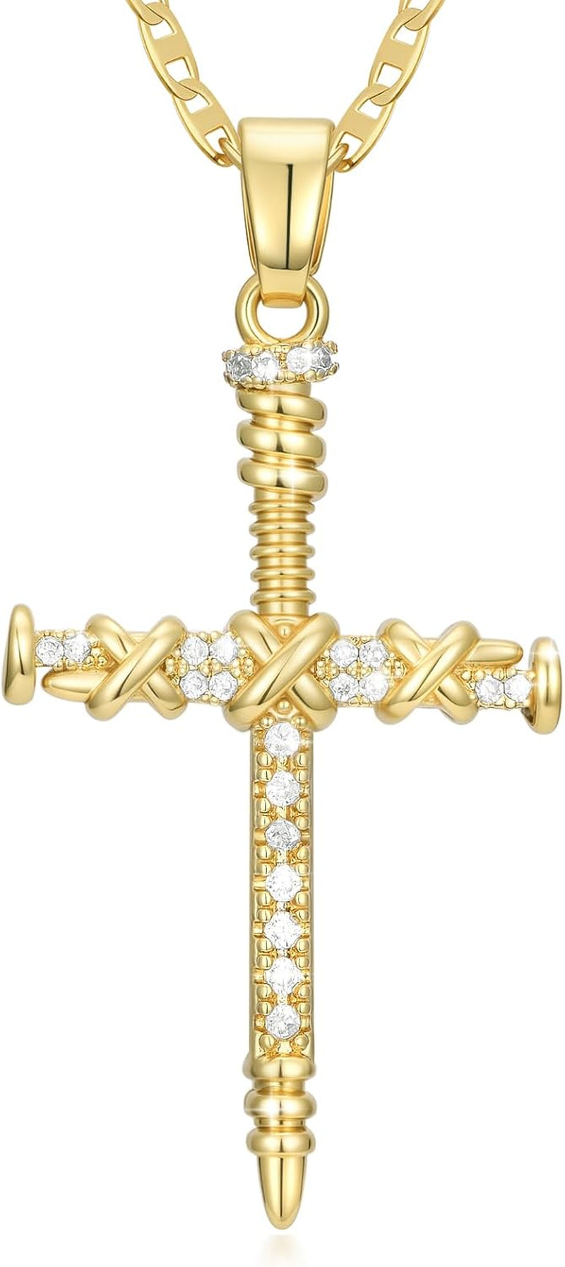 14K Gold Cross Necklace for Women Elegent Gold Cross Pendant Necklace Religious Jewelry Gift