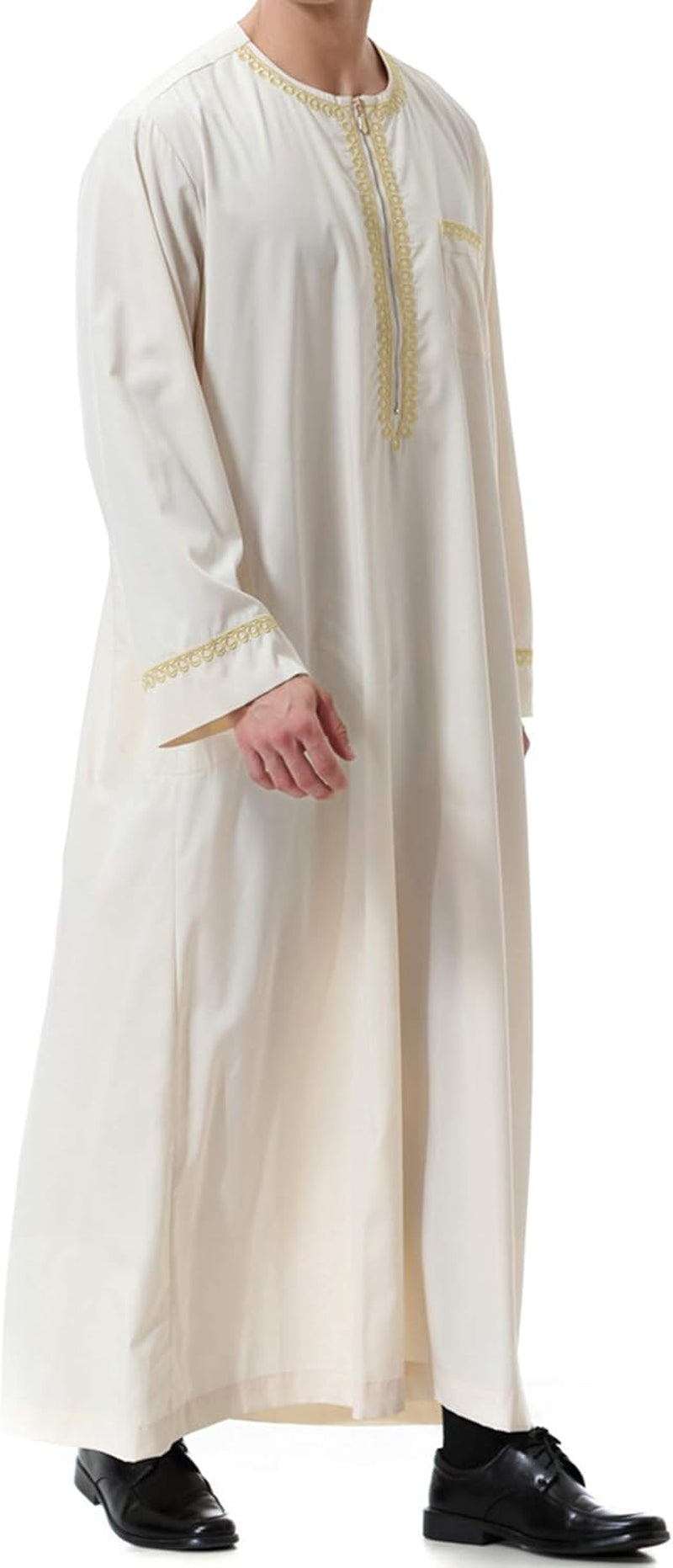 Islamic Mens Clothing Kaftan Maxi-Muslim Male Shirt Long Sleeve Abaya Dubai Cotton…