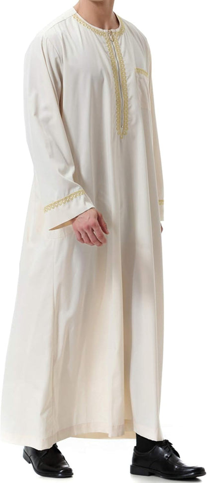 Islamic Mens Clothing Kaftan Maxi-Muslim Male Shirt Long Sleeve Abaya Dubai Cotton…