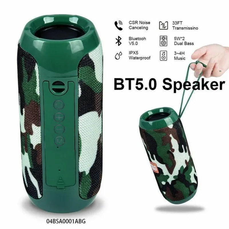 Bluetooth Speaker Outdoor Portable Waterproof Wireless Audio Multifunction Stereo Bass USB/TF/FM Radio Loud