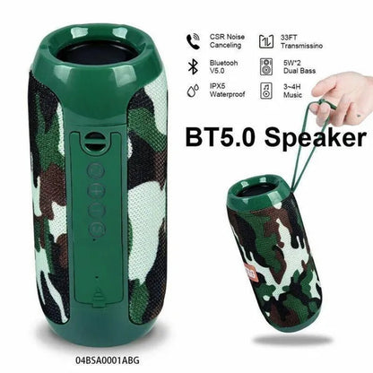 Bluetooth Speaker Outdoor Portable Waterproof Wireless Audio Multifunction Stereo Bass USB/TF/FM Radio Loud