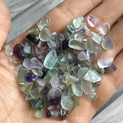 40 Mini Gemstone Bottles Chip Crystal Healing Tumbled Gem Reiki Wicca Stones Set