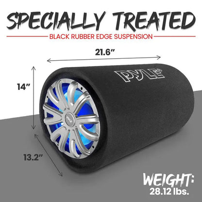 Pyle 12-Inch 600W Enclosed Car Audio Subwoofer Tube Speaker System (Open Box)