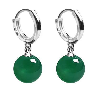 Exquisite and Fashion Yellow Agate Jade Drop Earrings for Women Luxury Stone Pearl Hoop Earrings Bridal Wedding Party Anniversary Gift Fashion Jewelry