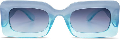 Retro 90S Nude Rectangle Sunglasses Womens Mens Trendy Chunky Glasses