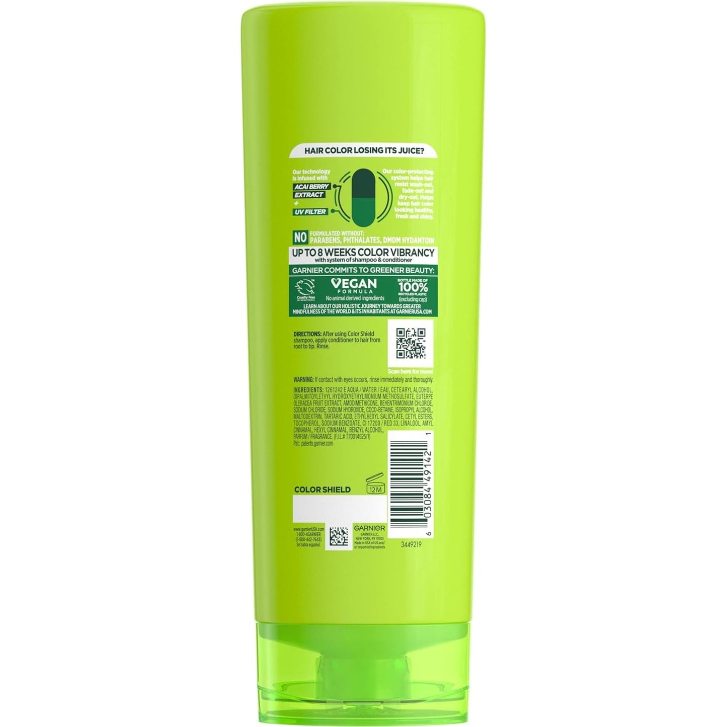 Fructis Color Shield Anti-Fade Conditioner for Color Treated Hair, 12 Fl Oz, 1 Count (Packaging May Vary)