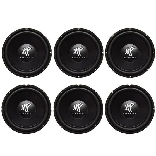 Hifonics 12" 800 Watt 4 Ohm DVC Car Audio Subwoofer Power Bass Sub (6 Pack)