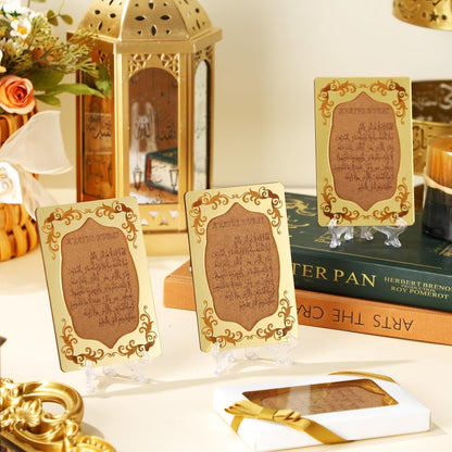 12 Pcs Eid Gifts for Women Ayatul Kursi Islamic Party Favors Gifts Ramadan Muslim Wedding Table Art Room Party Decoration with Clear Stand and Gift Boxes(Wood)