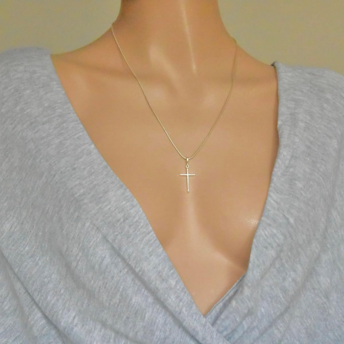 Cross Sterling Silver 925 Pendant Minimalistic Religious Unisex Jewelry
