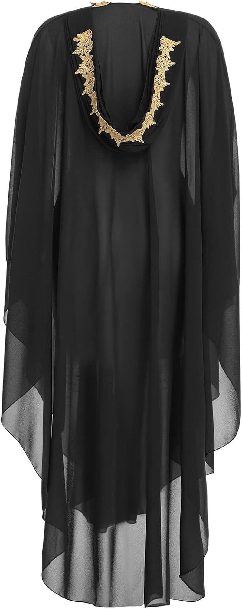 Muslim Dress for Women Loose Batwing Sleeved Hooded Beaded Embroidery Long Abaya Dress Kaftan Abayas Islamic Robe - WORLD TIME VISITS