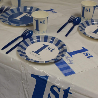 1St Birthday Table Covers (Pack of 2) - 54"X108" XL - First Birthday Decorations for Boys, 1St Tablecloth, Tablecover, Baby Boy 1St Birthday Decorations, One Year Old Brithday