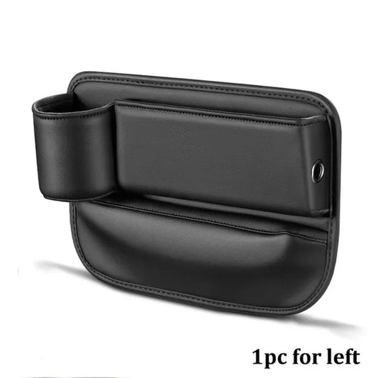 1/2pcs PU Leather Multifunctional Car Seat Gap Organizer Filler Console Side Pocket Catcher with Cup Holder for Phone Wallet Card Key Cigarette - WORLD TIME VISITS