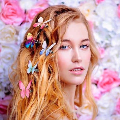 18 Pieces Glitter Butterfly Hair Clips for Girls Teens Women Hair Accessories (Dreamy Style)