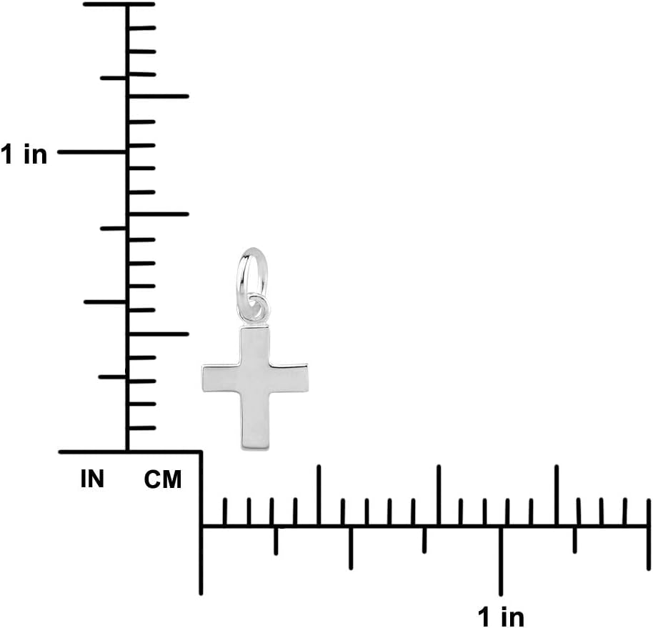 925 Sterling Silver Cross Charm, Mini Cross Charm Pendant for Necklace, Bracelet, Jewelry, High Polished Silver Cross Pendant - WORLD TIME VISITS