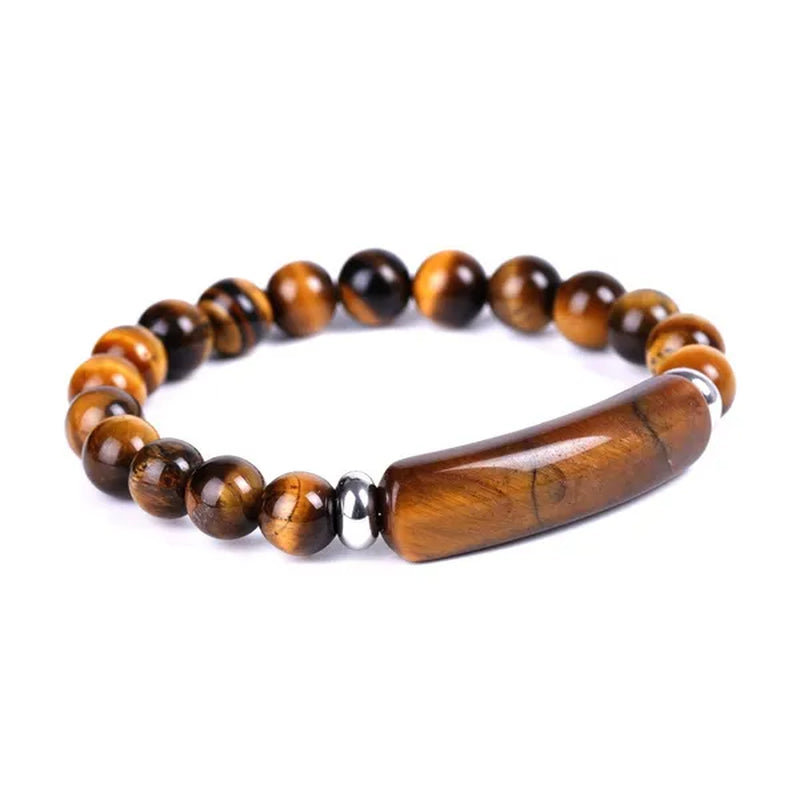 1pc 8MM Healing Stone Bracelets,Amethyst Gemstone Charm Stretch Bracelet,Aventurine Jade Stretch Bracelet,Tiger Eye Yellow Topaz Obsidian Beads Crystal Energy Charm Bracelet,Handmade Jewelry for Women