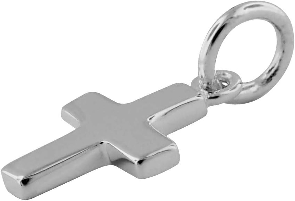 925 Sterling Silver Cross Charm, Mini Cross Charm Pendant for Necklace, Bracelet, Jewelry, High Polished Silver Cross Pendant