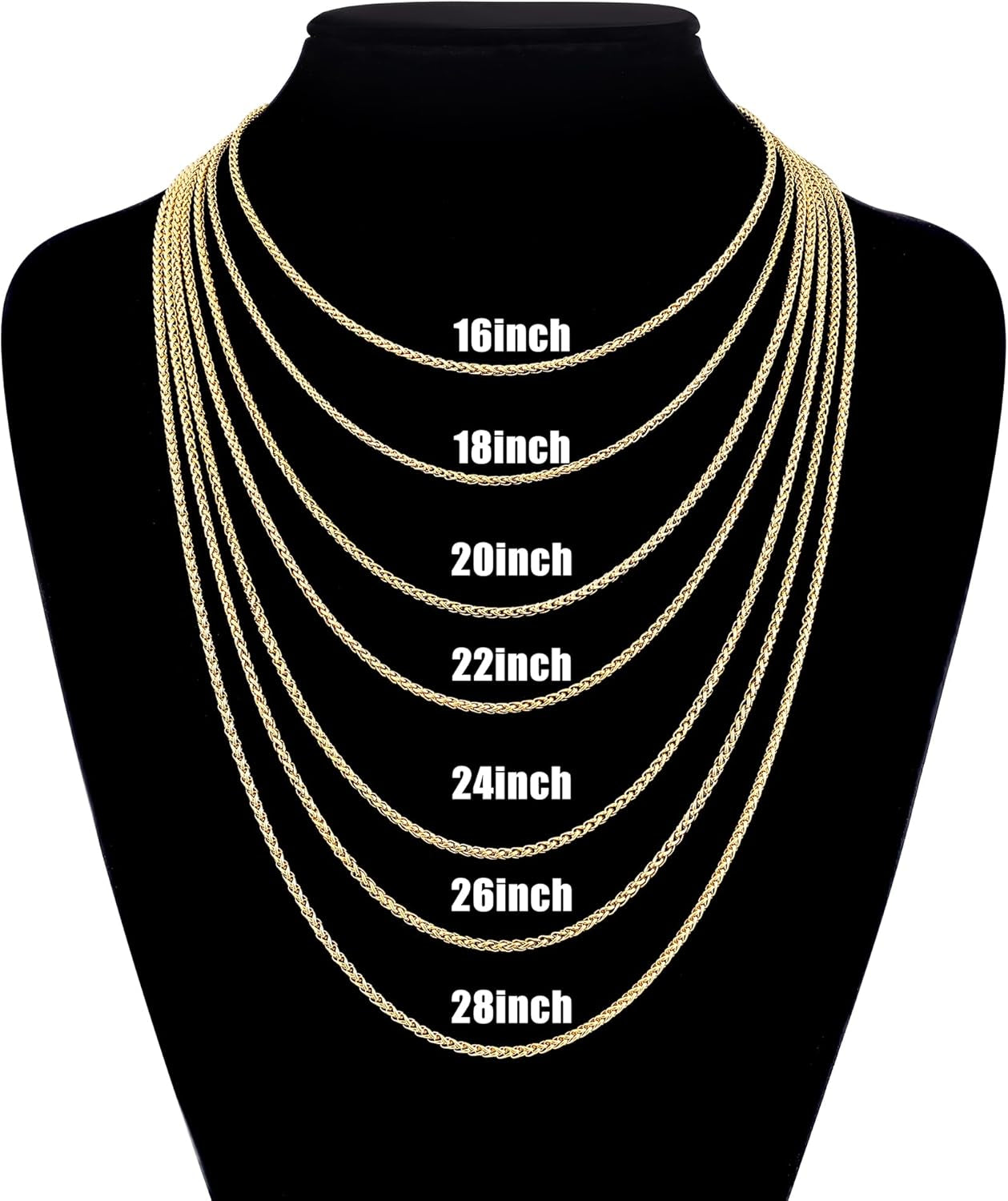 Cross Necklace for Men, Silver Tone/Gold Plated/Black Mens Cross Necklaces with 2.5Mm Chain, Stainless Steel Wheat Chain, 16-24 Inch