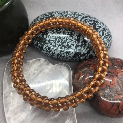 Orange Sun Stone Colorful Tourmaline Apatite Small Beads Bracelet